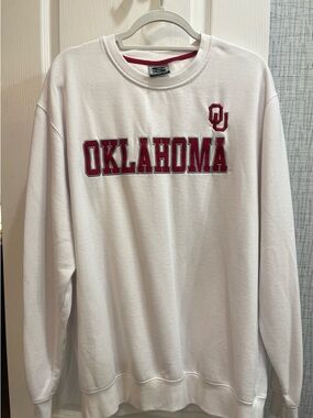 Stadium Athletics White Crewneck with Red Trim